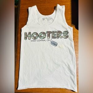 Hooters Vintage Support Our Troups White Tank Top//Size XXS